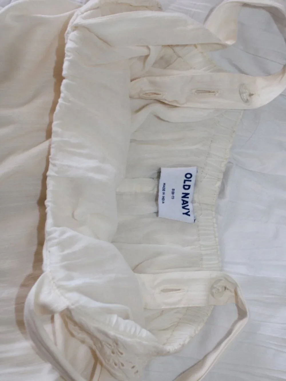 Girl's 6/7 Tiered 100% Cotton, Ivory, Cream, Lace A-Line, Old Navy Play Dress